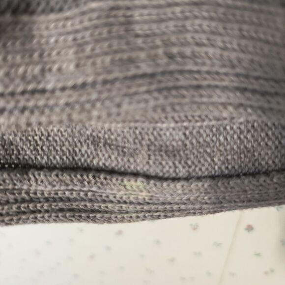 Lauren Ralph Lauren Sweater Women XL* Gray Cable Knit Cotton Hi Lo *Minor Flaws* - Picture 7 of 16